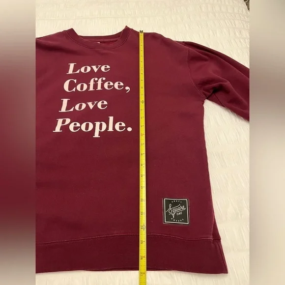 SWEATSHIRT Graphic "Love Coffee Love People" Casual Cabincore Cozy Long Sleeve - Picture 15 of 17